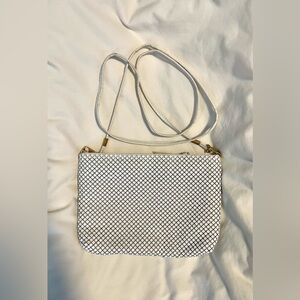 *LNC* Bueno Metal Mesh Bag - Small - White Crossbody Purse - Canvas Lined